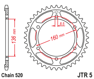 JTR 5 47 Звезда ведомая 47 зубов F650GS ( JTR5.47 )