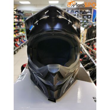 Шлем кроссовый KIOSHI Holeshot 801 серый красный - миниатюра 1