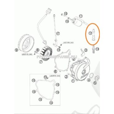KTM свечной колпак 690 R / Duke / Smc 07 13 ( 75039090000 ) - миниатюра 1