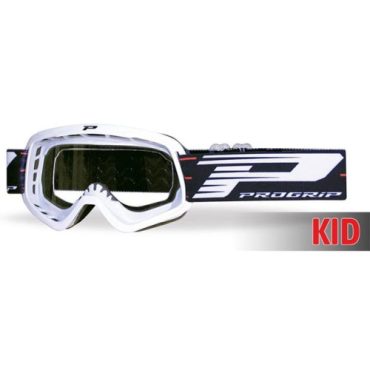 Детская маска кросс Progrip CH Kid 3101 101 Белая с защитой от царапин с прозрачной линзой