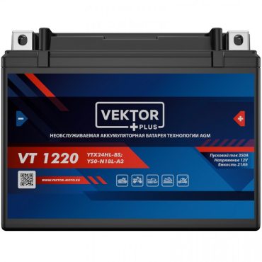 АКБ VEKTOR VT 1220 Y50 N18L A3, YTX24HL BS 12N18 3 (205 x 90 x 162) 20Ач (EPS1220)