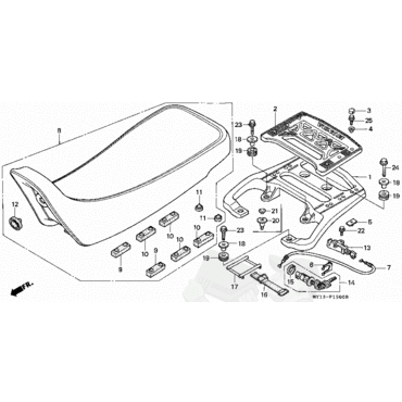 HONDA резиновая деталь А крепления сиденья ( 77205GB5670 замена для 77205 MG2 000) - миниатюра 1