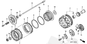 HONDA диск сцепления фрикционный XL1000 ( 22201MBB000 )