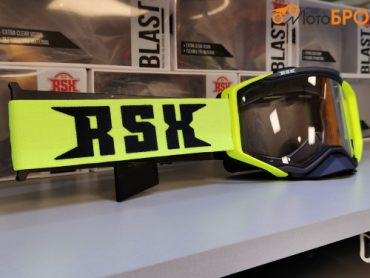 Очки кроссовые RSX Blast, черно зеленые, прозрачная линза
