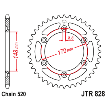 Звезда ведомая JTR828 42 - миниатюра 1