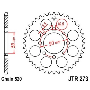 Звезда ведомая JTR273.44 - миниатюра 1