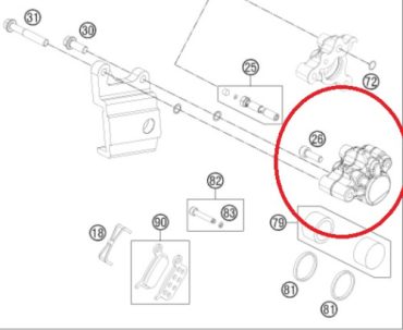 Тормозной суппорт задний KTM50(04 13), original