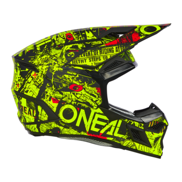 Oneal Шлем кроссовый детский 3Series Attack Youth V24 черный желтый - миниатюра 1