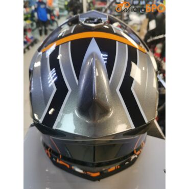 Шлем мотард AiM JK802S Orange Grey Black - миниатюра 2