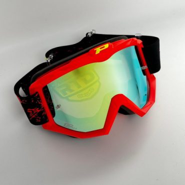 Очки Progrip 3204 FL Red Fluo Matt Multilayer Mirror Green Lens (желтая зеркальная линза 3247)