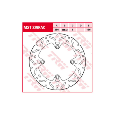 TRW MST 229 RAC BRAKE DISCS REAR,  FIX тормозной диск задний CRF1000 (10043518) - миниатюра 1