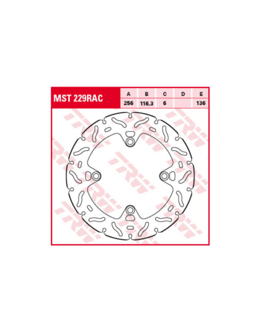 TRW MST 229 RAC BRAKE DISCS REAR,  FIX тормозной диск задний CRF1000 (10043518)