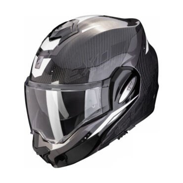 Scorpion Exo Мотошлем Exo Tech Evo Carbon Rover Черный Белый - миниатюра 1