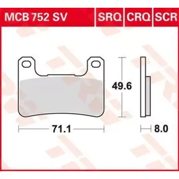 Колодки тормозные дисковые MCB752SV - миниатюра 1