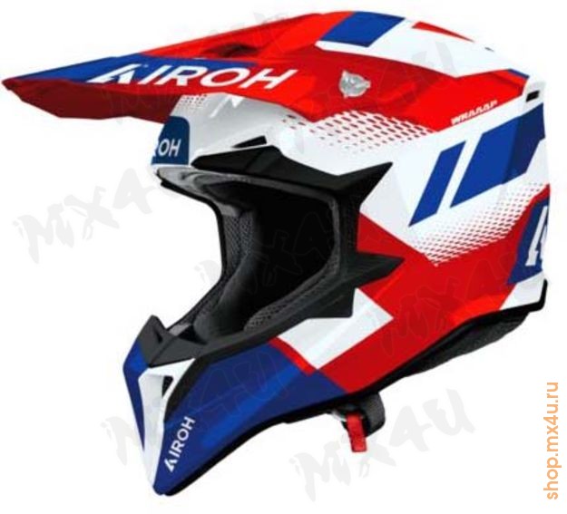 Кроссовый шлем Wraaap Vision Red Blue Gloss - фото 1