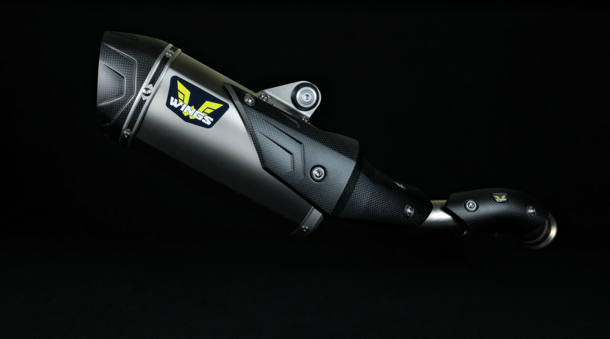 Wings Titanium Mufflers прямоточный титановый выхлоп (silver) HQV 901 NORDEN 22 24 ( 790 890 ADV R 19 24 ) - фото 1