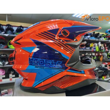 Шлем кроссовый KIOSHI Holeshot 801 оранжевый синий - миниатюра 1