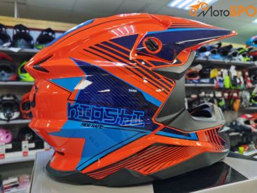 Шлем кроссовый KIOSHI Holeshot 801 оранжевый синий