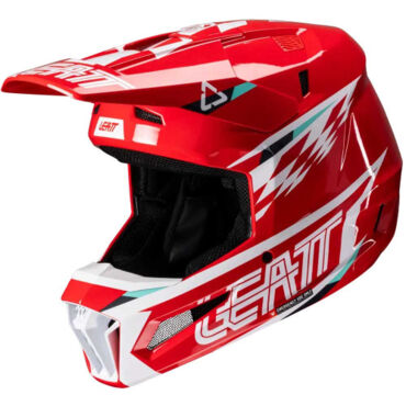 Шлем кроссовый Leatt Moto 3.5 V25 red с очками - миниатюра 1