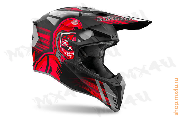 Внедорожный шлем Wraaap V24 Cyber - Красный Матовый - фото 1