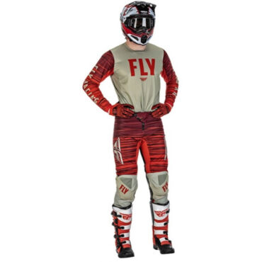 Джерси FLY RACING KINETIC WAVE Red Gray - миниатюра 1