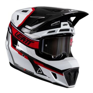 Leatt Шлем кроссовый  7.5 V26 White Red + очки Velocity 4.5 - миниатюра 1