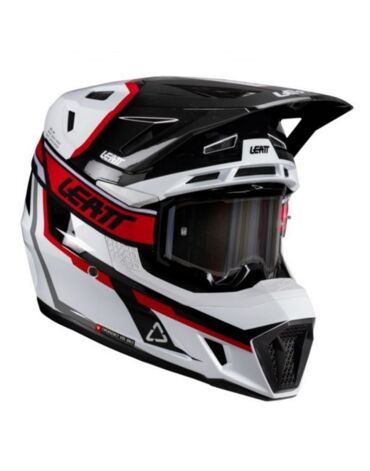 Leatt Шлем кроссовый  7.5 V26 White Red + очки Velocity 4.5