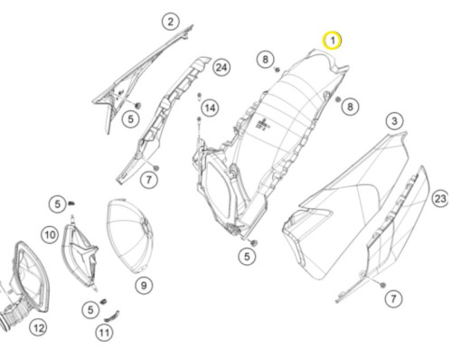 Корпус воздушного фильтра черный Husqvarna TE FE 20 23 - фото 1