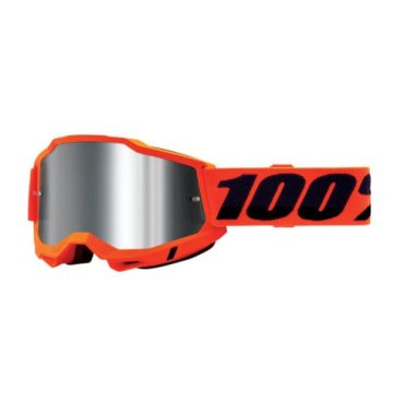 100% Очки Accuri 2 Goggle Neon Orange Mirror Silver Lens
