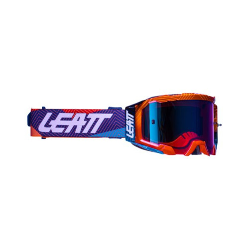 Кроссовая маска Leatt Velocity 5.5 Iriz Neon Orange (линза зеркальная Blue UC 26%) - фото 1