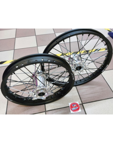 AdvProWheel комплект колес R21*1,6 + R18*2,15 ( фрезерованные ступицы / черные обода / спицы зебра ) EXC EXCF 17-> TE FE 17->