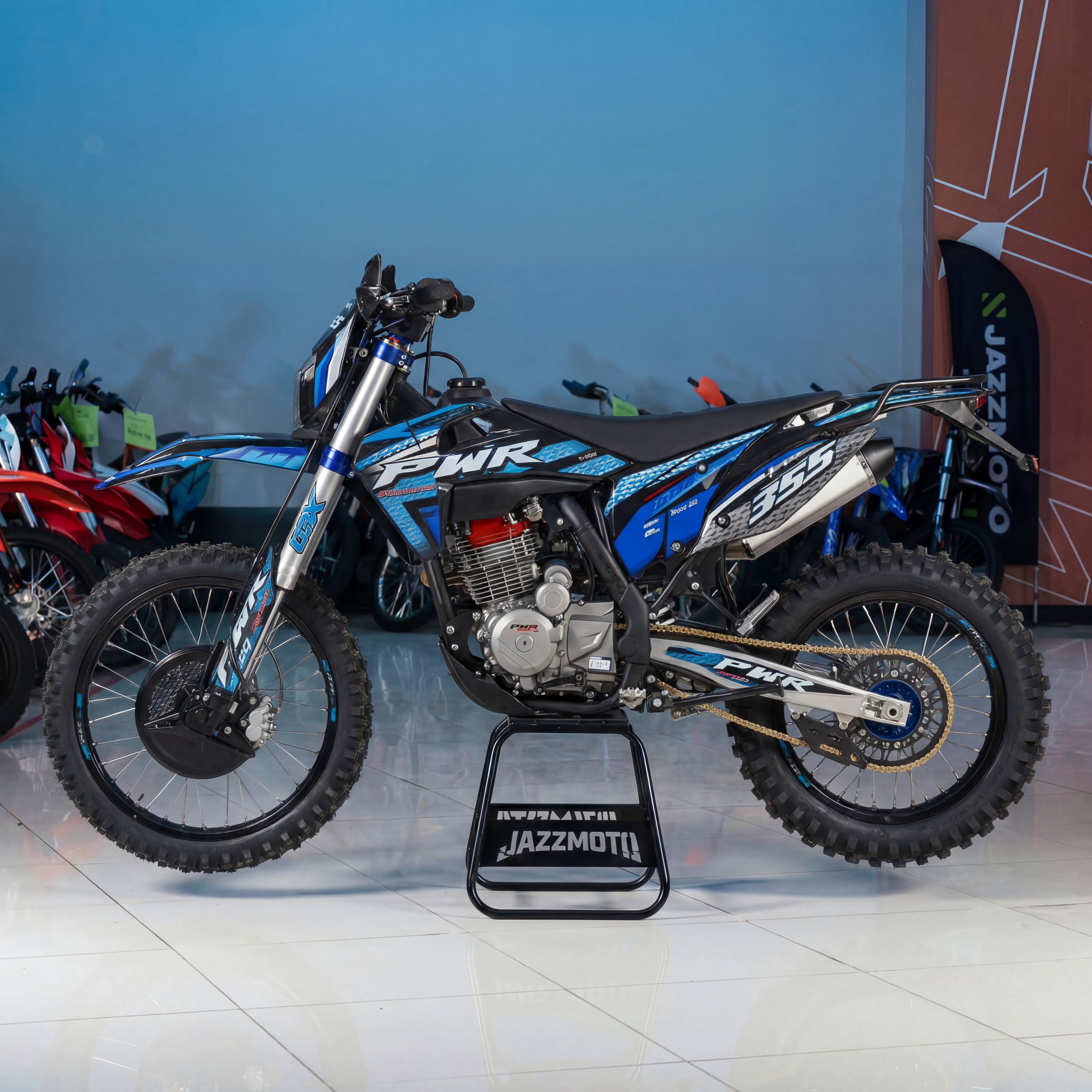 Мотоцикл кроссовый PWR FZ300 (PR5 4V) синий - фото 1