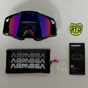 Очки для мотокросса 100% ARMEGA Crenshaw Hiper Purple Mirror Lens с зеркальной линзой Hiper - миниатюра 1