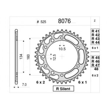 Звезда ведомая Ognibene 8076 R46 (JTR1307.46 / JTR1317.46) - миниатюра 1