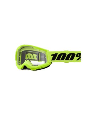 100% Очки подростковые Strata 2 Junior 2024 Neon Yellow / Clear