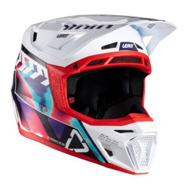 Leatt Шлем кроссовый 8.5 Royal Blue Red V26 + очки Velocity 5.5 - миниатюра 1