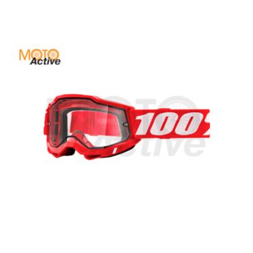 Очки 100% Accuri 2 Enduro Goggle Neon Red / Clear Dual Lens - миниатюра 1