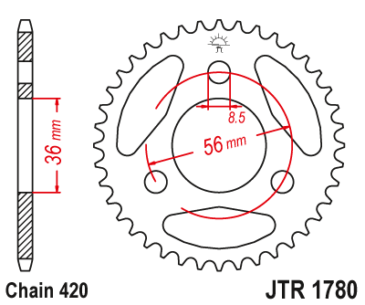 Звезда ведомая JTR1780 28 - фото 1