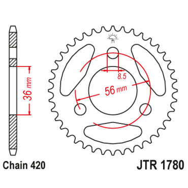 Звезда ведомая JTR1780 28 - миниатюра 1