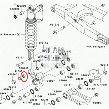 Подшипник крепления амортизатора низ KLX450R(08), original - миниатюра 1