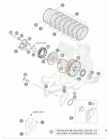KTM разрезная шайба корзины сцеп 690 ( 75032007000 )