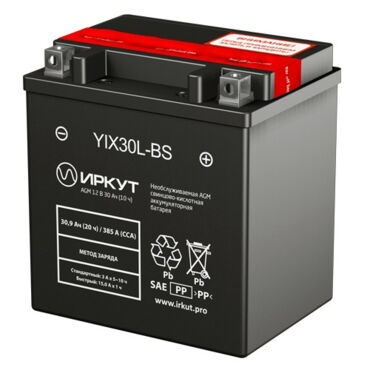 АКБ ИРКУТ YTX30L BS 166х126х175 - миниатюра 1