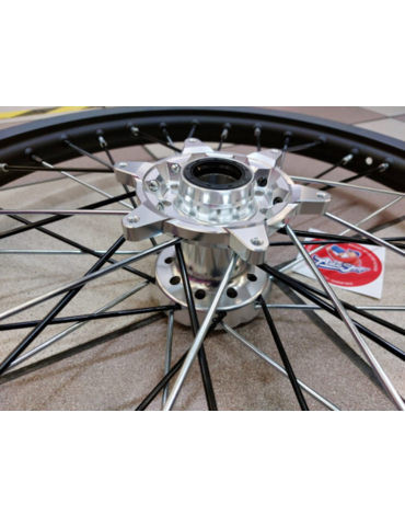 AdvProWheel колесо перед R21*1,6 ( фрезерованная ступица / черный обода / спицы зебра ) EXC EXCF 17-> TE FE 17->