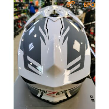 Шлем кроссовый HIZER J6801 white gray - миниатюра 1
