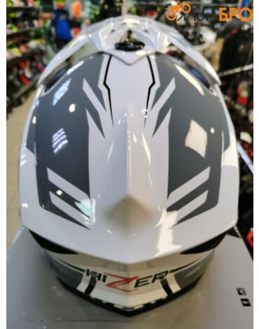 Шлем кроссовый HIZER J6801 white gray