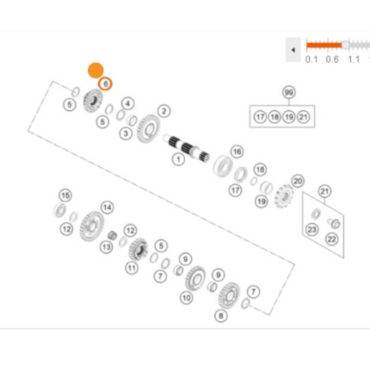 KTM Шестерня 5й передачи вторичного вала КПП 85 SX 18-> ( 47233015000 ) - миниатюра 2