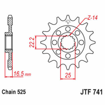 Звезда ведущая JTF741.15RB - миниатюра 1