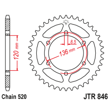 Звезда ведомая JTR846 41 - миниатюра 1