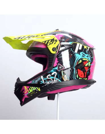 LS2 Шлем MX708 Fast II Gorilla фиолетово желтый