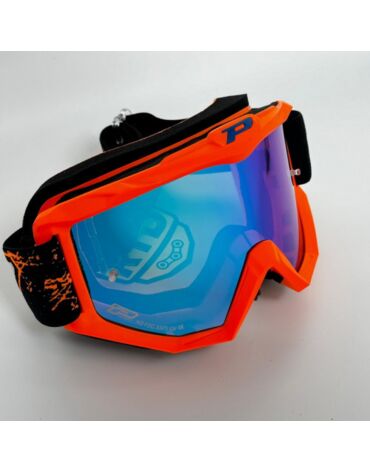 Очки Progrip 3204 FL Orange Fluo Matt Multilayer Mirror Green Lens (синяя зеркальная линза 3246)